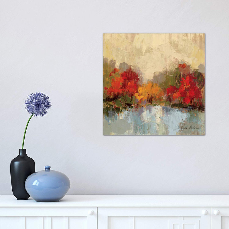«Fall Riverside I» par Silvia Vassileva - reproduction d'art, Toile tendue, H 18 po x l 18 po x 1,5 po