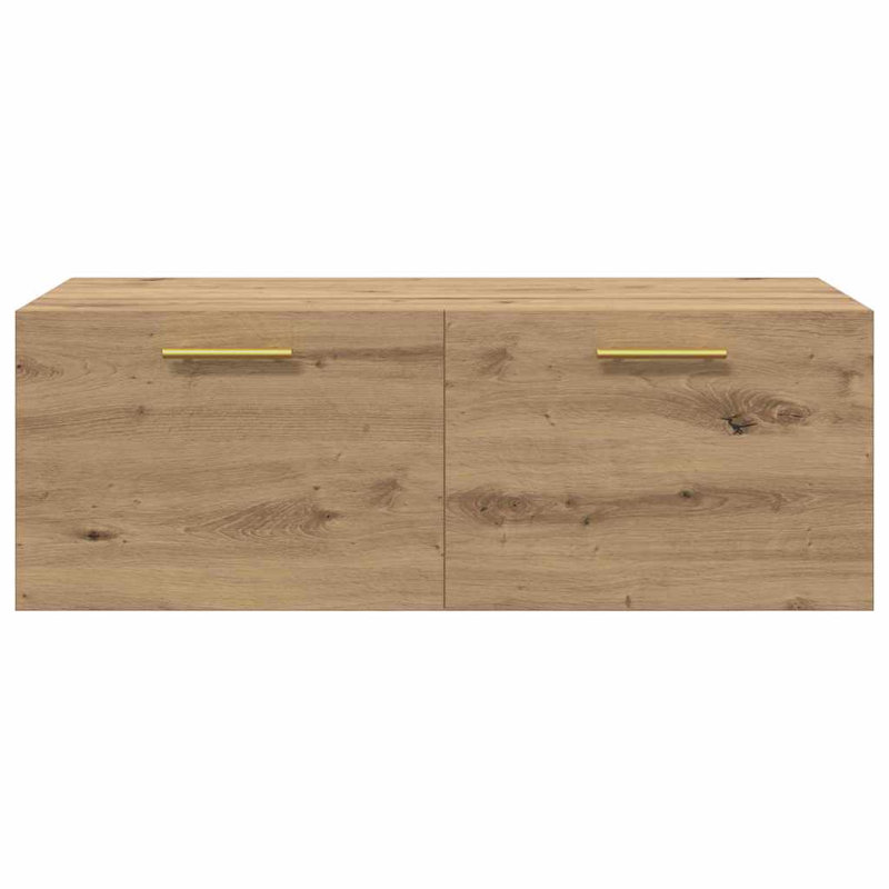 vidaXL Wall Cabinet Wall-mounted Engineered wood Storage Unit Rustic Design, Artisan Oak/Gold