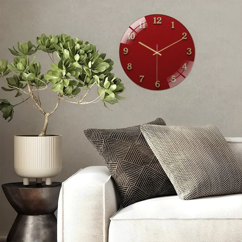 Horloge murale moderne en verre 12 po