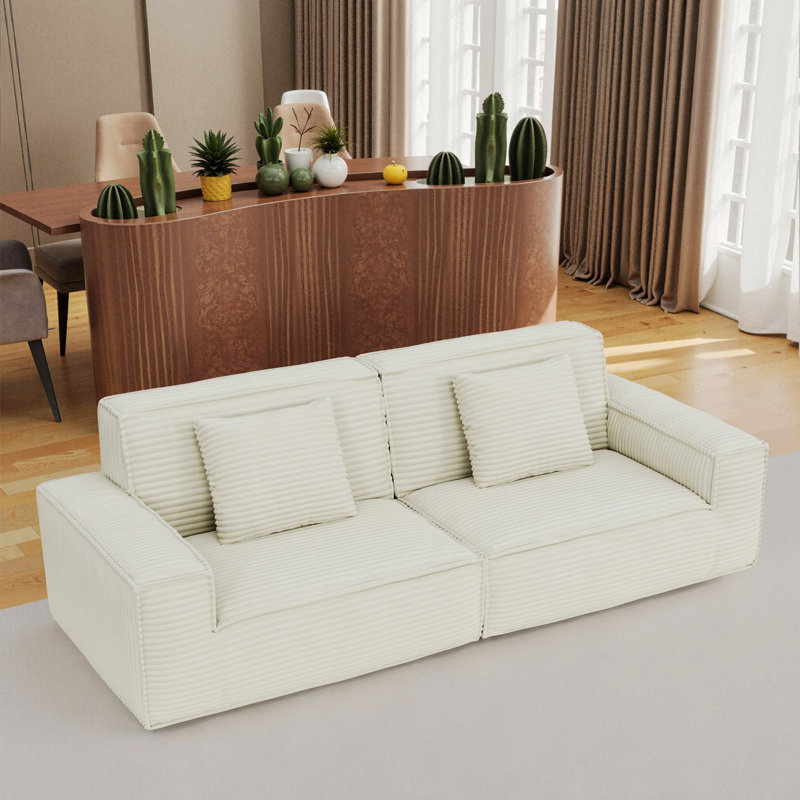 Canapé avec petits coussins, Beige