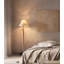 Luminaire de plancher incurvé à abat-jour en tissu à cadre torsadé