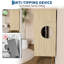 Commode à 3 tiroirs cannelée pour chambre à coucher, commode moderne avec lumières DEL intégrées et conception à devant ondulé, grande commode de rangement-286917848