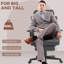 Chaise de bureau à 6 points, soutien lombaire, repose-pieds, microfibre, noir, roues lisses et points de hauteur réglables 3 niveaux de chaleur, spacieux et confortable pour de longues heures