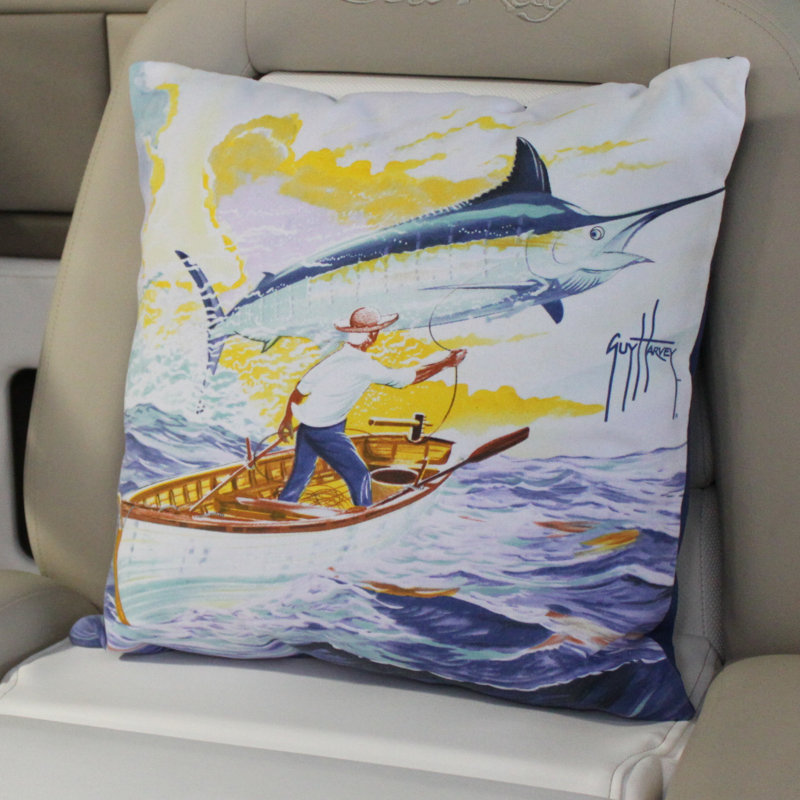 Guy Harvey Floral Reversible Throw Pillow