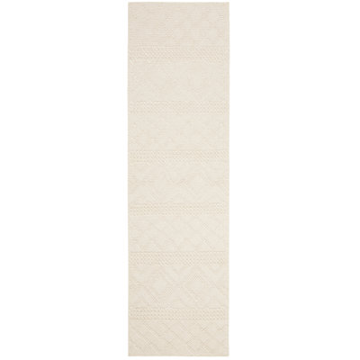 Hayhurst Hand Woven Wool/Cotton Solid Color Rug in Ivory