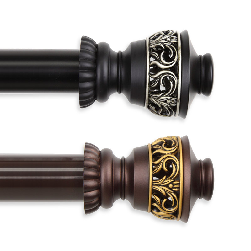 Lattice 1.5'' Single Curtain Rod, 156" W, Black