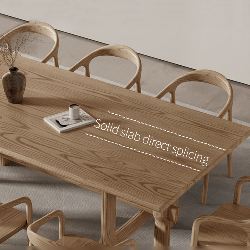 Ensemble de table de salle à manger unique en bois massif de frêne, H 29,92 po x L 86,61 po x l 35,43 po