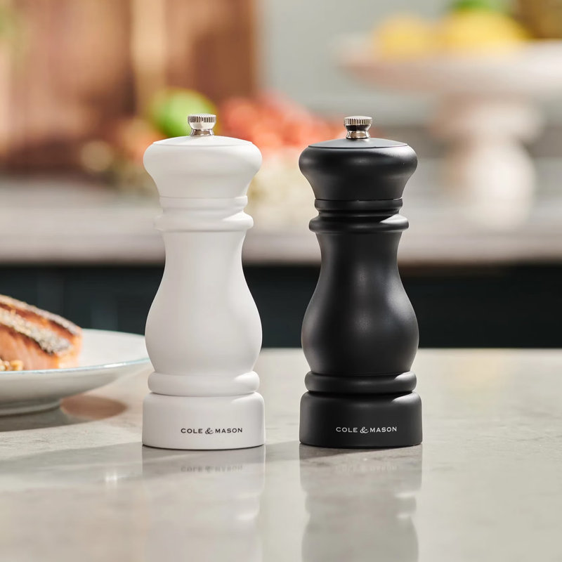 Cole & Mason Southwold Black & White Salt and Pepper Mill Set 165mm