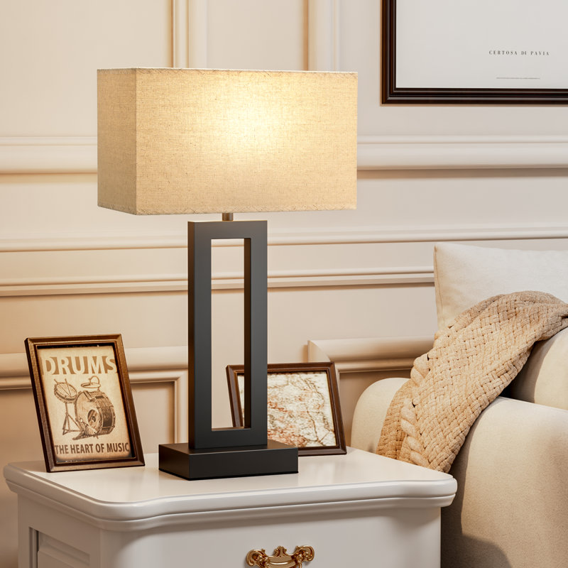 22'' Metal Base Table Lamp Set with 3-Way Touch Control and USB A&C
