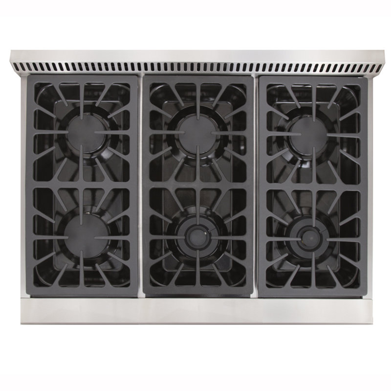 Kucht 36'' W Free Standing Range, Classic Silver, Natural Gas