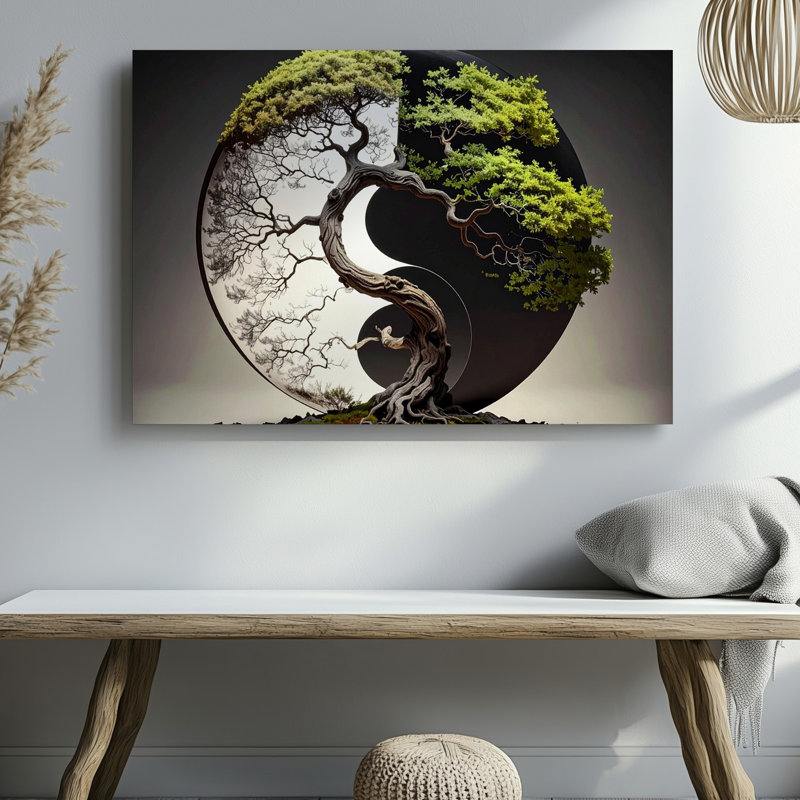Art mural sur toile Yin Yang Trees, H 9 po x l 12 po