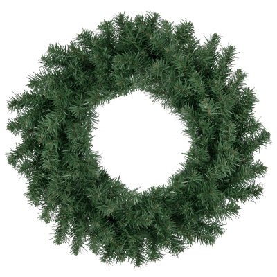 Couronne de Noël traditionnelle en pin artificiel - non éclairée 24 pouces