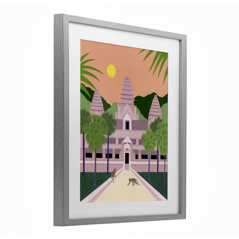 Angkor Wat Architecture, reproduction encadrée sous verre, conception de Courtney Haley, H 21 po x l 17 po