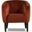 Fauteuil d'appoint moderne orange brûlé avec motif en tonneau et capitonnage