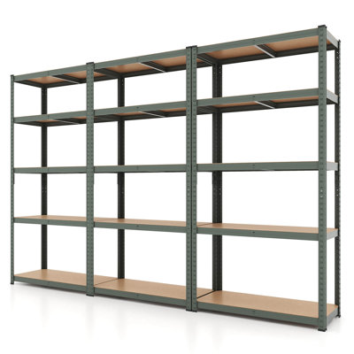 Costway 3 Pcs 5 Tier Adjustable Garage Shelving Unit With 2000 Lbs Max Load For Warehouse