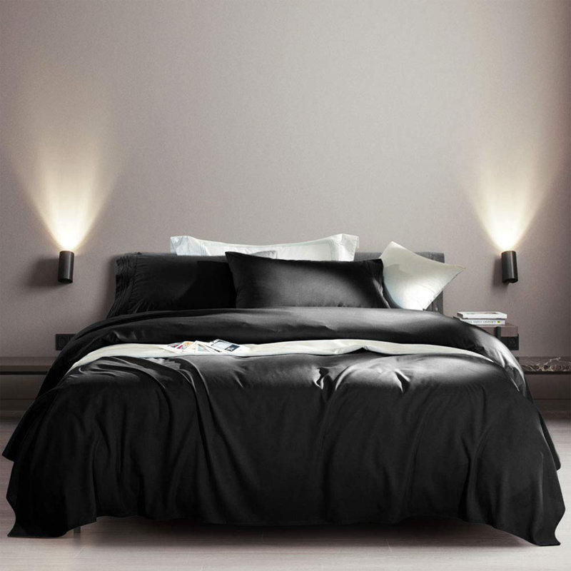 Microfiber 6 Pieces Bed Sheet Sets, California King Sheet Set with 3 Additional Pieces, Black