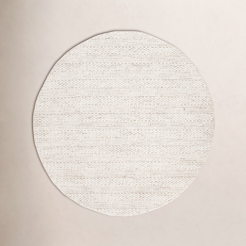 Eco-Smart Hand-Woven Bleach Area Rug, Round 8'
