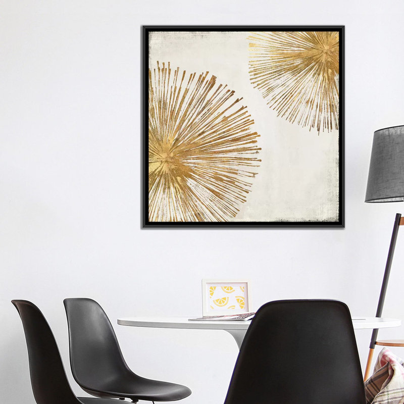 «Gold Star I», impression sur toile, H 18 po x l 18 po x P 1,5 po, Toile avec cadre noir, Pas de tapis