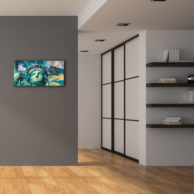 Art mural sur toile Epic Graffiti «Usa New York Statue Of Liberty Face» par Pedro Gavidia, 40 po x 20 po, H 20 po x l 40 po