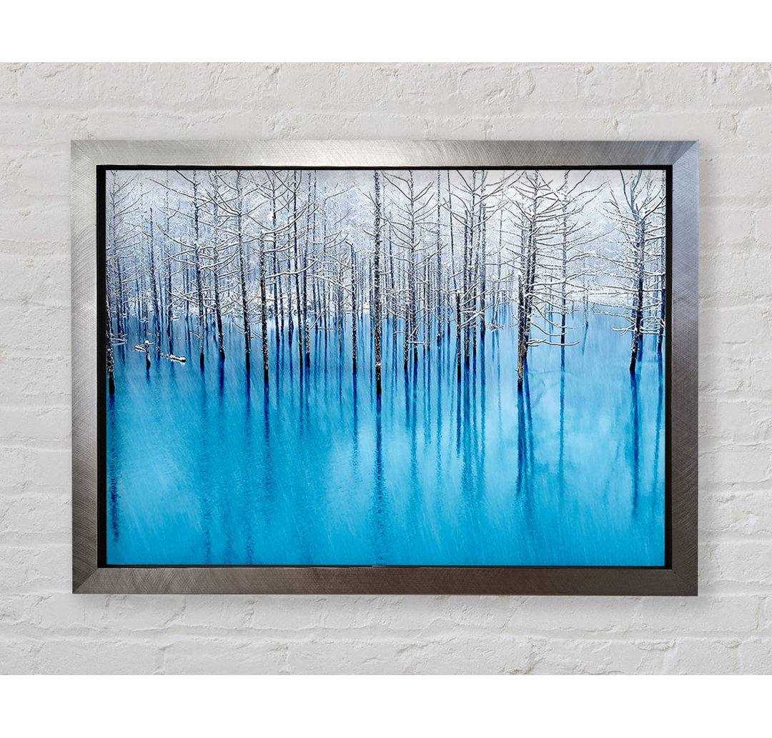 Gerahmter Kunstdruck Snow Pond