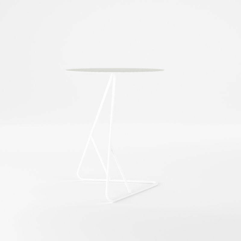 Table de bout James, Bois De Chêne Blanc, blanc