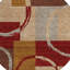 Tapis d'intérieur rond lavable géométrique 8 pi blé et bourgogne
