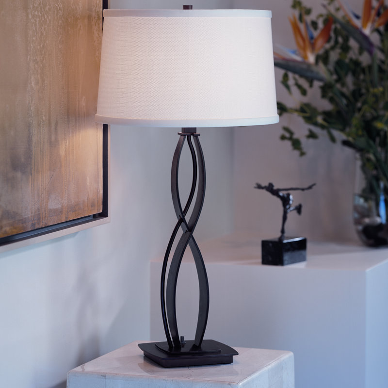 Almost Infinity 27" Table Lamp, Vintage Platinum, Flax