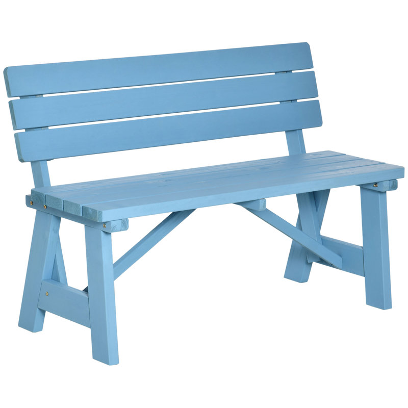 Banc de parc en bois Jazayah, Bleu