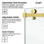 Porte de baignoire coulissante simple sans cadre l 56 à 61 po x H 60 po avec verre trempé transparent de 3/8 po (10 mm), film incassable et trou d'installation - rail supérieur carré-118161675