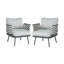 Chaises longues d'extérieur en corde tissée Kris avec structure et coussins en acier-1723688853
