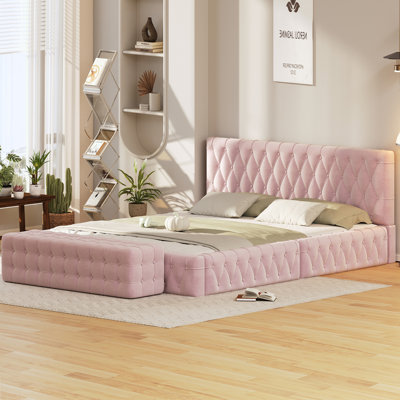 Liz 2 Piece Upholstered Velvet Bedroom Set