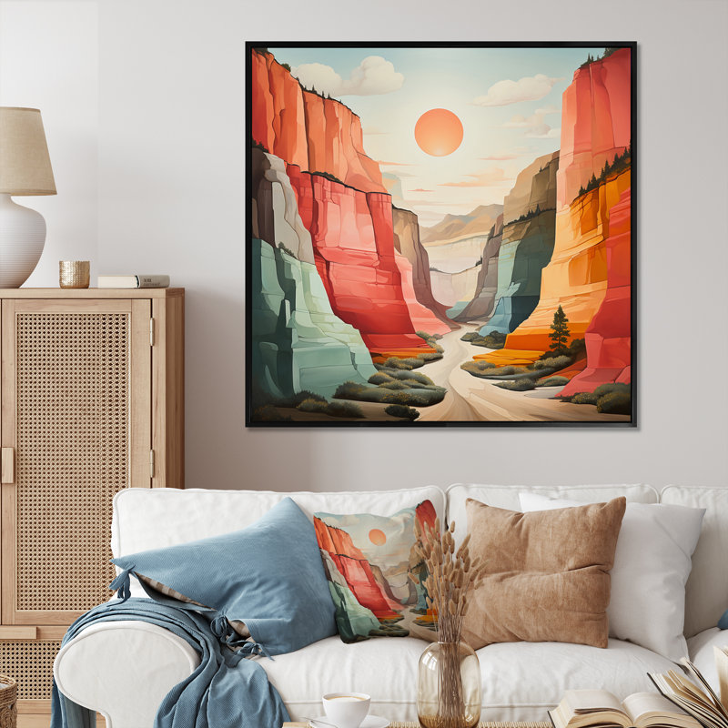 Canyon majestueux Palette III, Cadre flottant noir, H 30 po x l 30 po x P 1 po