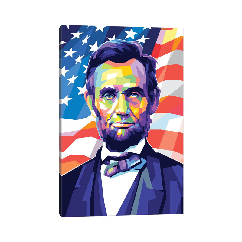 Abraham Lincoln 1 Piece Painting on Canvas, 66.04 cm H x 45.72 cm W x 1.91 cm D, Wrapped Canvas