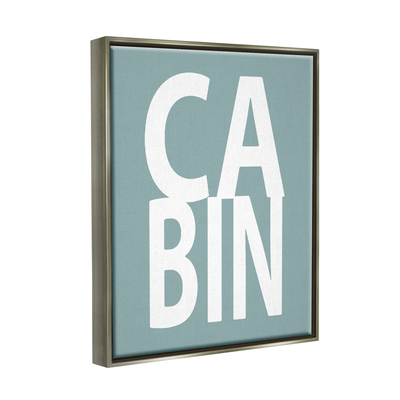 "Turquoise Cabin Letters", art mural sur toile par Jamie Macdowell, H 31 po x l 25 po x P 1,7 po, Cadre flottant gris lustré