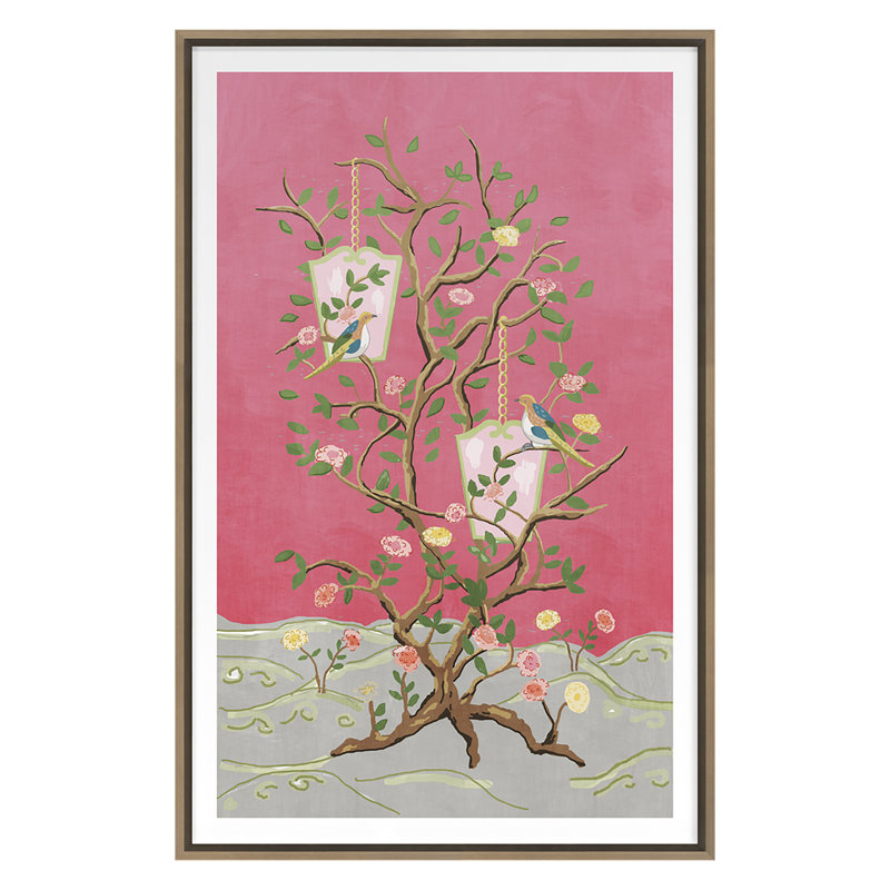 Larchmont 2 (Pink) Print by Dana Gibson, 24" H x 15" W, Gold