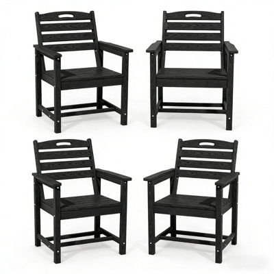 Chaise de patio 4 pièces Hdpe