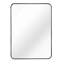 24 po x 36 po, miroir mural de salle de bain rectangulaire, cadre noir, verre transparent de 4 mm de hauteur, aluminium rouillé, conception incassable, salle de bain en aluminium facile à installer, fonction, assemblage rapide-130830077