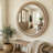 Solid Wood Round Decorative Wall Mirror-336464706-339654065