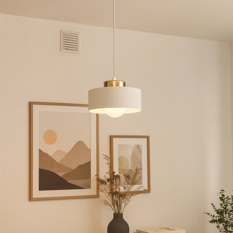 1 - Light Drum Pendant, White