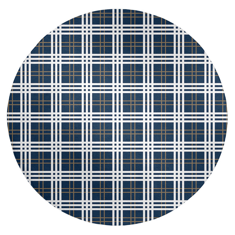Plaid Indoor Rug, Round 5'