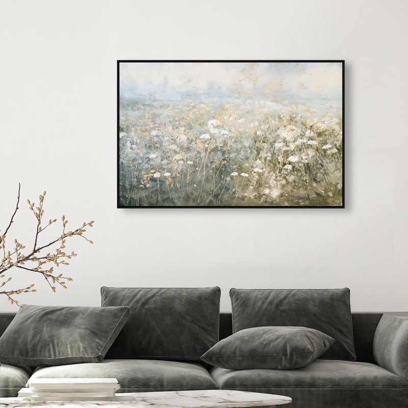 Meadow Veil Canvas Floral & Botanical Print by Oliver Gal, Black Frame, 15 x 10, 31"H x 46"W, Black Frame