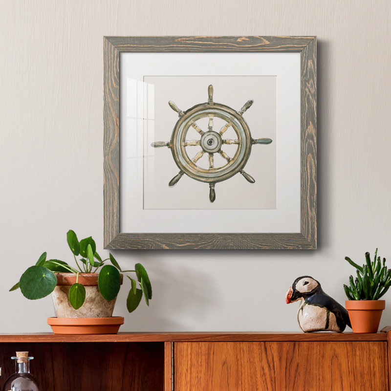 At At Helm II - reproduction encadrée de qualité supérieure - prête à être accrochée, Cadre gris