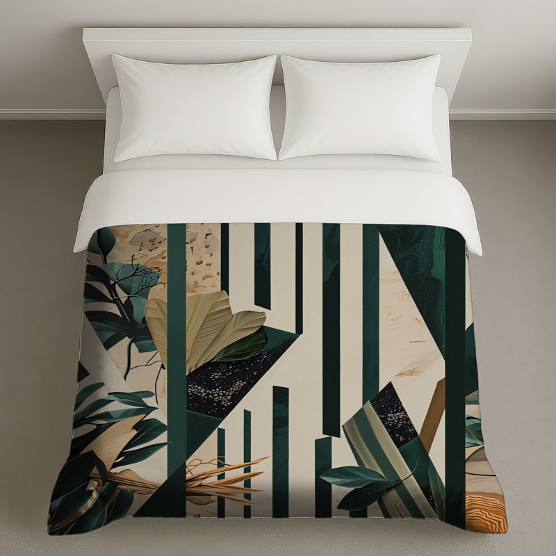 Abstract Leaf Collage Duvet Covers, Twin