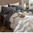 MooMee Sheet Set Extra Deep Pocket 100% Washed Cotton Linen Like Textured Lightweight Breathable-457429653-467774904