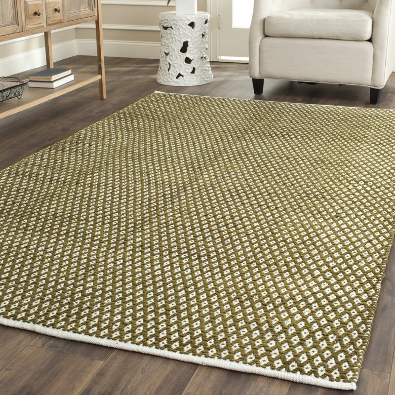 Mckenna Geometric Cotton Hand Woven Area Rug, Rectangle 91 x 152cm
