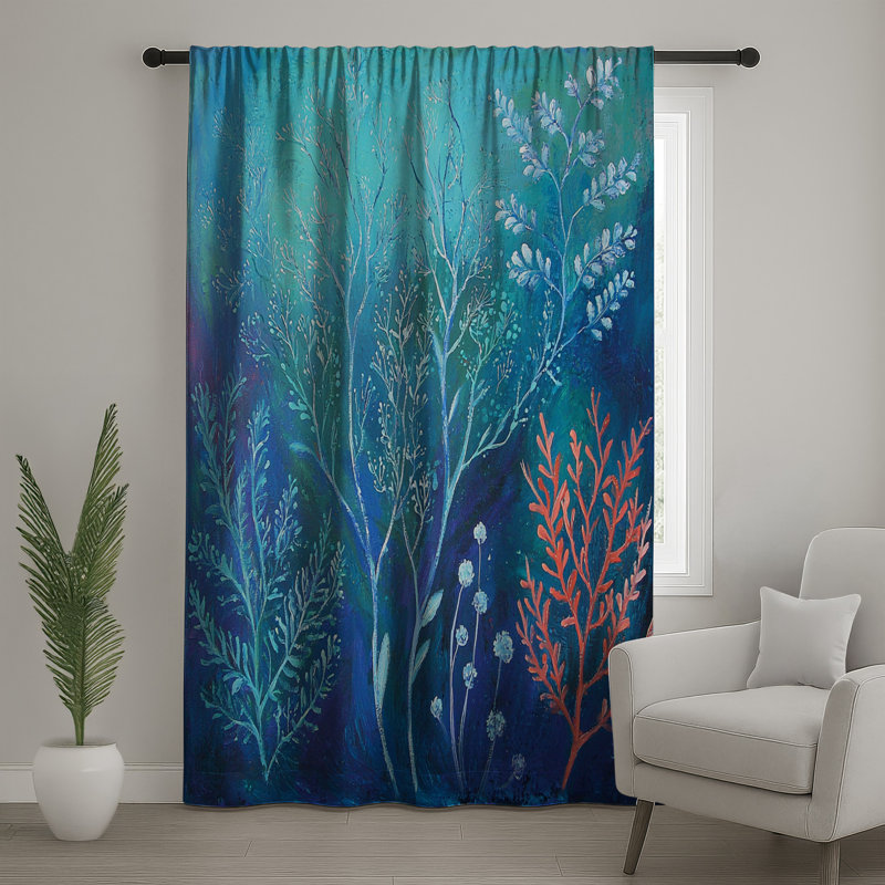 Rideaux Botanical, 50 po x 92 po - 1 panneau, Transparent