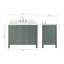 Grevera X P 22 po P x 36 po Coiffeuse en H avec comptoir en quartz blanc avec lavabo-961535437-970286456