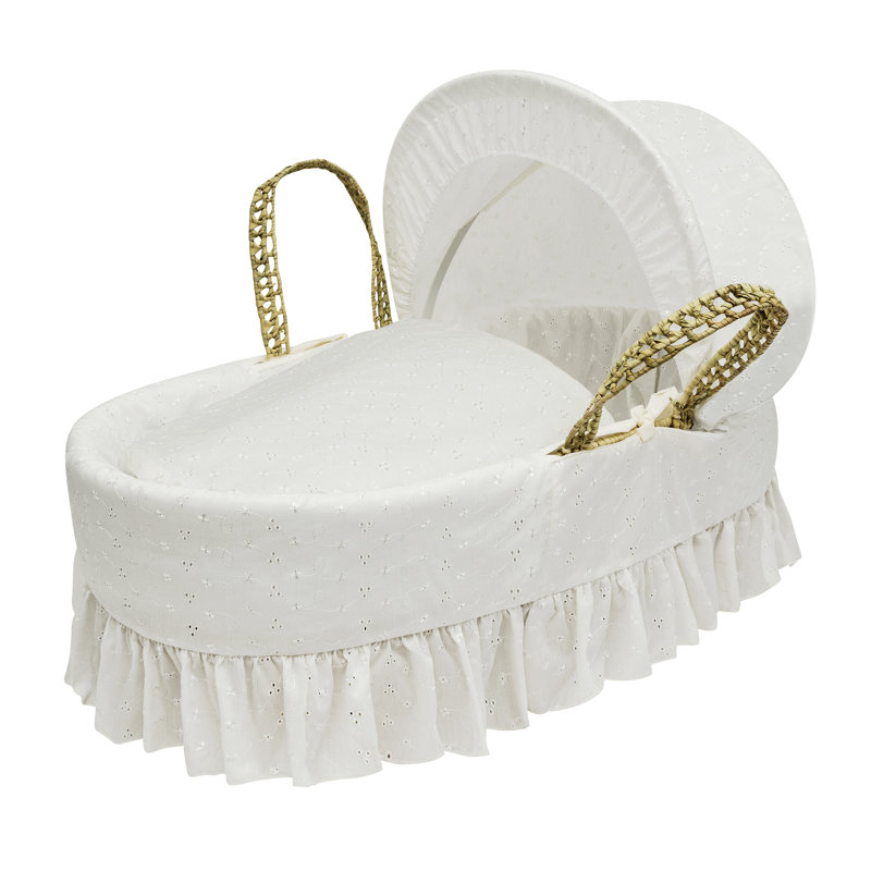 No Pattern Cotton Blend Moses Basket Bedding Set