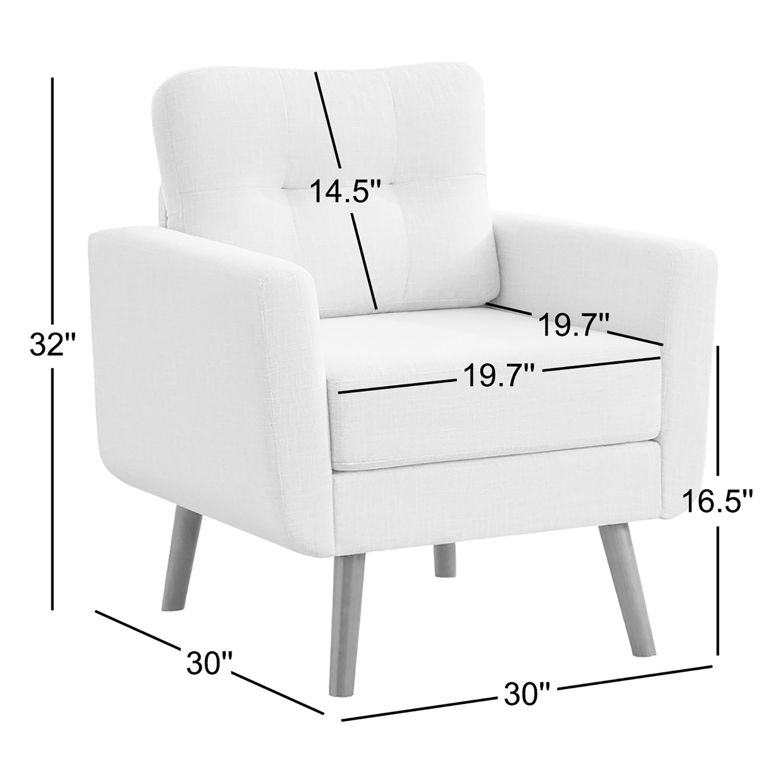 Estes Linen Armchair, Brown Linen
