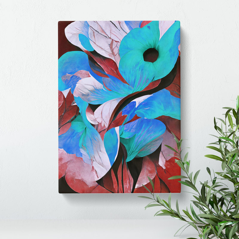 Flowing Abstract Floral No.4 - Wrapped Canvas, 50cm H x 35cm W x 3cm D